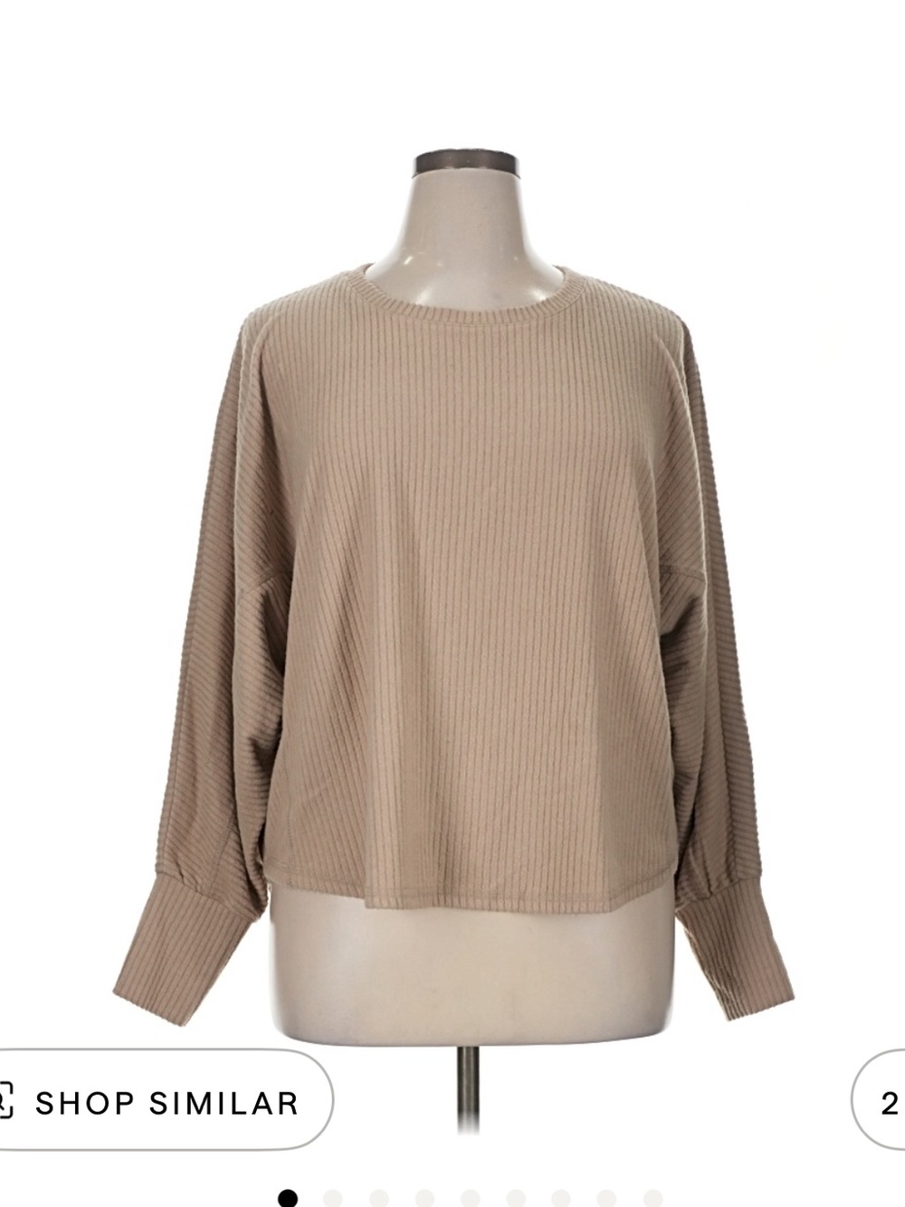 Jane and Delancey Ribbed Pullover in Taupe Beige